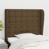 Image de vidaXL Hoofdbord met randen 83x23x118/128 cm stof donkerbruin3118367