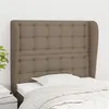 Image de vidaXL Hoofdbord met randen 83x23x118/128 cm stof taupe3118368