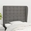 Image de vidaXL Hoofdbord met randen 103x23x118/128 cm stof donkergrijs3118381