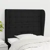 Image de vidaXL Hoofdbord met randen 103x23x118/128 cm stof zwart3118382