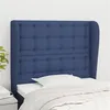 Image de vidaXL Hoofdbord met randen 103x23x118/128 cm stof blauw3118386