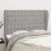Image de vidaXL Hoofdbord met randen 147x23x118/128 cm stof lichtgrijs3118388