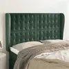 Image de vidaXL Hoofdbord met randen 147x23x118/128 cm fluweel donkergroen3118441