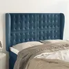 Image de vidaXL Hoofdbord met randen 147x23x118/128 cm fluweel donkerblauw3118442