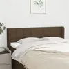 Image de vidaXL Hoofdbord met randen 147x16x78/88 cm stof donkerbruin3118769