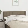 Image de vidaXL Hoofdbord met randen 147x16x78/88 cm stof taupe3118770