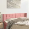 Image de vidaXL Hoofdbord met randen 147x16x78/88 cm fluweel roze3118821