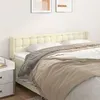 Image de vidaXL Tête de lit avec oreilles Crème 203x16x78/88 cm Similicuir