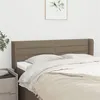 Image de vidaXL Hoofdbord met randen 147x16x78/88 cm stof taupe3118910