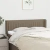 Image de vidaXL Hoofdbord met randen 147x16x78/88 cm stof taupe3119008
