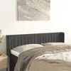 Image de vidaXL Hoofdbord met randen 147x16x78/88 cm fluweel donkergrijs3119055