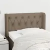 Image de vidaXL Hoofdbord met randen 83x16x78/88 cm stof taupe3119082