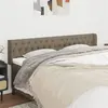 Image de vidaXL Hoofdbord met randen 203x16x78/88 cm stof taupe3119130