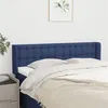 Image de vidaXL Hoofdbord met randen 147x16x78/88 cm stof blauw3119206