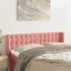 Image de vidaXL Hoofdbord met randen 147x16x78/88 cm fluweel roze3119255