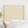 Image de vidaXL Hoofdbord met randen 83x16x118/128 cm stof cràmekleurig3119279