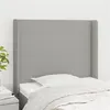 Image de vidaXL Hoofdbord met randen 93x16x118/128 cm stof lichtgrijs3119282