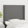Image de vidaXL Hoofdbord met randen 93x16x118/128 cm stof donkergrijs3119283