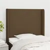 Image de vidaXL Hoofdbord met randen 103x16x118/128 cm stof donkerbruin3119293