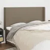 Image de vidaXL Tête de Lit avec Oreilles Meuble de Chambre à Coucher Accessoire de Lit Double Tête de Cadre de Lit Intérieur Taupe 183x16x118/128 cm Tissu