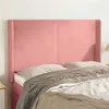 Image de vidaXL Hoofdbord met randen 147x16x118/128 cm fluweel roze3119353