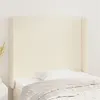 Image de vidaXL Tête de lit avec oreilles Crème 83x16x118/128 cm Similicuir