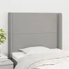 Image de vidaXL Hoofdbord met randen 93x16x118/128 cm stof lichtgrijs3119422