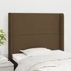 Image de vidaXL Hoofdbord met randen 93x16x118/128 cm stof donkerbruin3119425