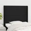 Image de vidaXL Hoofdbord met randen 103x16x118/128 cm stof zwart3119432