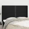 Image de vidaXL Hoofdbord met randen 147x16x118/128 cm stof zwart3119440