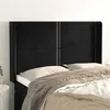 Image de vidaXL Hoofdbord met randen 147x16x118/128 cm fluweel zwart3119490