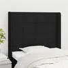 Image de vidaXL Hoofdbord met randen 93x16x118/128 cm stof zwart3119564