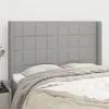 Image de vidaXL Hoofdbord met randen 147x16x118/128 cm stof lichtgrijs3119578