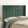Image de vidaXL Hoofdbord met randen 147x16x118/128 cm fluweel donkergroen3119631