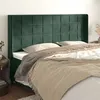 Image de vidaXL Tête de Lit avec Oreilles Meuble de Chambre à Coucher Accessoire de Lit Double Tête de Cadre de Lit Vert Foncé 203x16x118/128 cm Velours