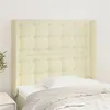 Image de vidaXL Tête de lit avec oreilles Crème 93x16x118/128 cm Similicuir