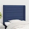 Image de vidaXL Hoofdbord met randen 103x16x118/128 cm stof blauw3119716