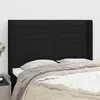 Image de vidaXL Hoofdbord met randen 147x16x118/128 cm stof zwart3119720