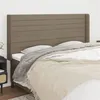 Image de vidaXL Hoofdbord met randen 183x16x118/128 cm stof taupe3119738