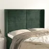 Image de vidaXL Hoofdbord met randen 147x16x118/128 cm fluweel donkergroen3119771