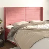Image de vidaXL Hoofdbord met randen 183x16x118/128 cm fluweel roze3119785