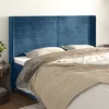 Image de vidaXL Hoofdbord met randen 203x16x118/128 cm fluweel donkerblauw3119790