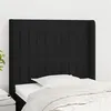 Image de vidaXL Hoofdbord met randen 103x16x118/128 cm stof zwart3119810