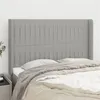 Image de vidaXL Hoofdbord met randen 147x16x118/128 cm stof lichtgrijs3119816
