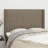 Image de vidaXL Hoofdbord met randen 147x16x118/128 cm stof taupe3119820