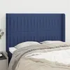 Image de vidaXL Hoofdbord met randen 147x16x118/128 cm stof blauw3119822