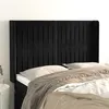 Image de vidaXL Hoofdbord met randen 147x16x118/128 cm fluweel zwart3119868