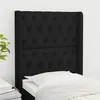 Image de vidaXL Hoofdbord met randen 83x16x118/128 cm stof zwart3119892