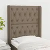 Image de vidaXL Hoofdbord met randen 83x16x118/128 cm stof taupe3119894