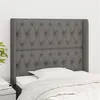 Image de vidaXL Hoofdbord met randen 103x16x118/128 cm stof donkergrijs3119907
